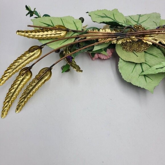 Vintage HOMCO Home Interiors and Gifts 1382 Metal Sculpture 4975 Pink Flower - Picture 7 of 9